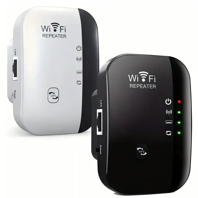WiFi Extender Signal Booster 300mbps, WiFi Range Extender, Wireless Internet Repeater, Long Range Amplifier with Ethernet Port, Access Point, 1-Key Setup, Alexa Compatible