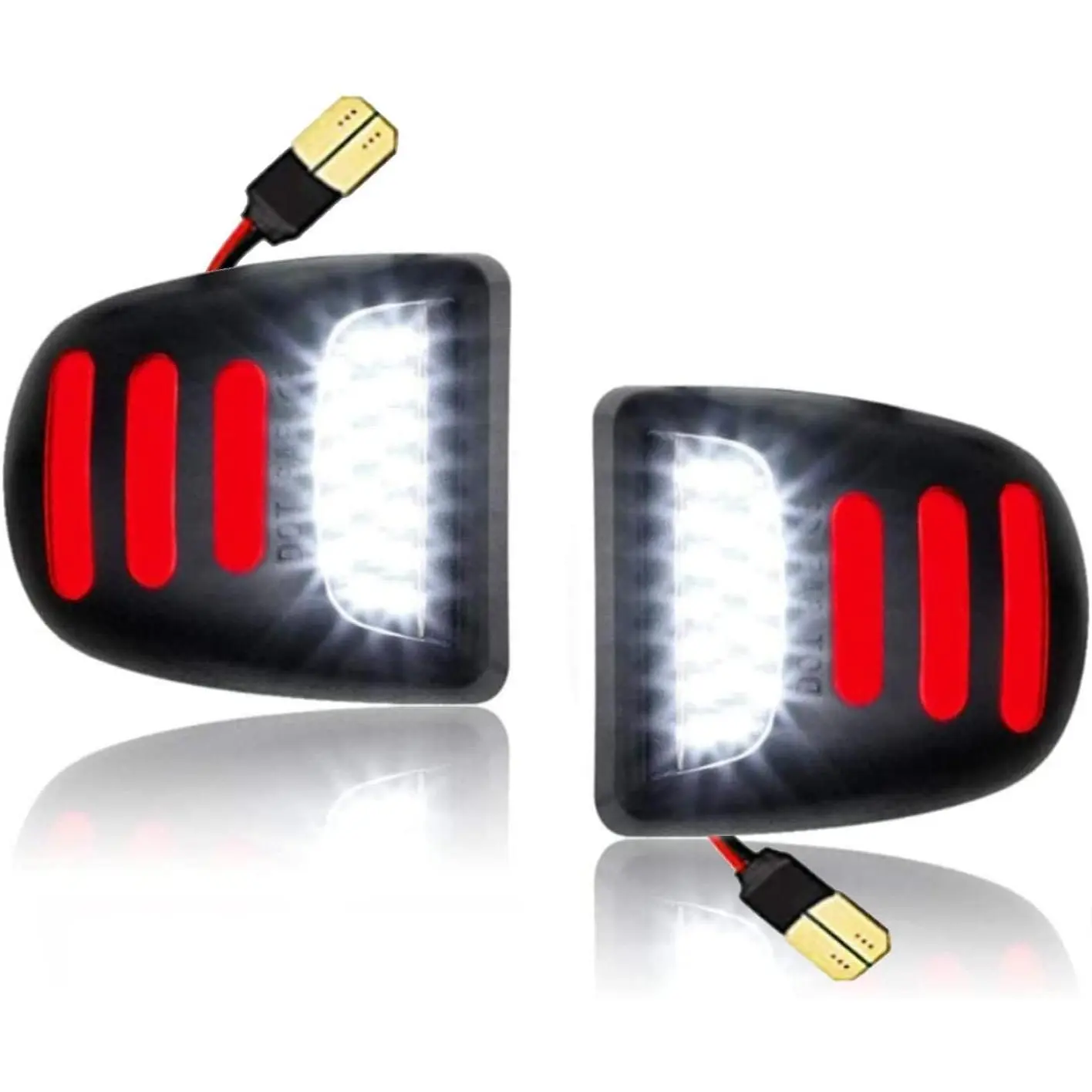 2-Piece LED License Plate Tag Light Assembly - LED Car Lights with Red OLED Neon Tube, Chevy Accessories, Fit for Silverado, Suburban, Tahoe, GMC Sierra 1500/2500/3500 HD, Cadillac Escalade EXT