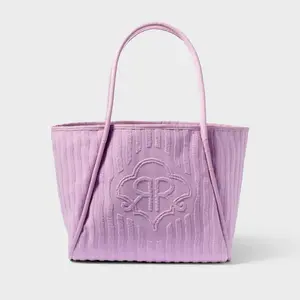 Striped Large Terry Beach Tote Bag Lavender - Roller Rabbit