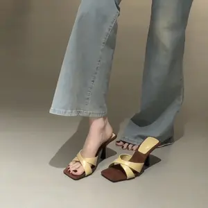 Women's Minimalist Open-Toe Stiletto Slide Sandals - 3 Trendy Shades for Everyday & Party Styling