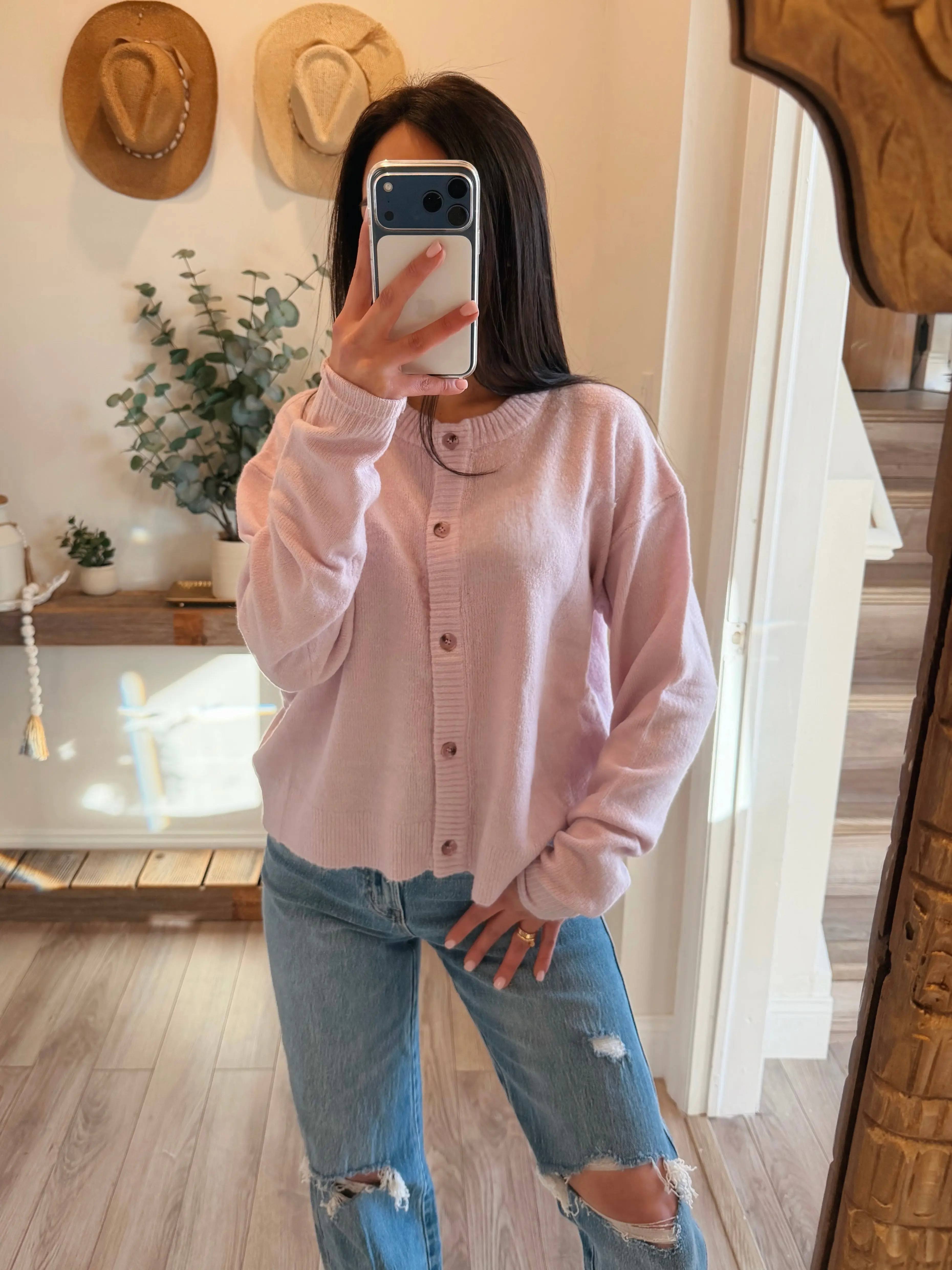 Jillian Lilac Knit Cardigan Top