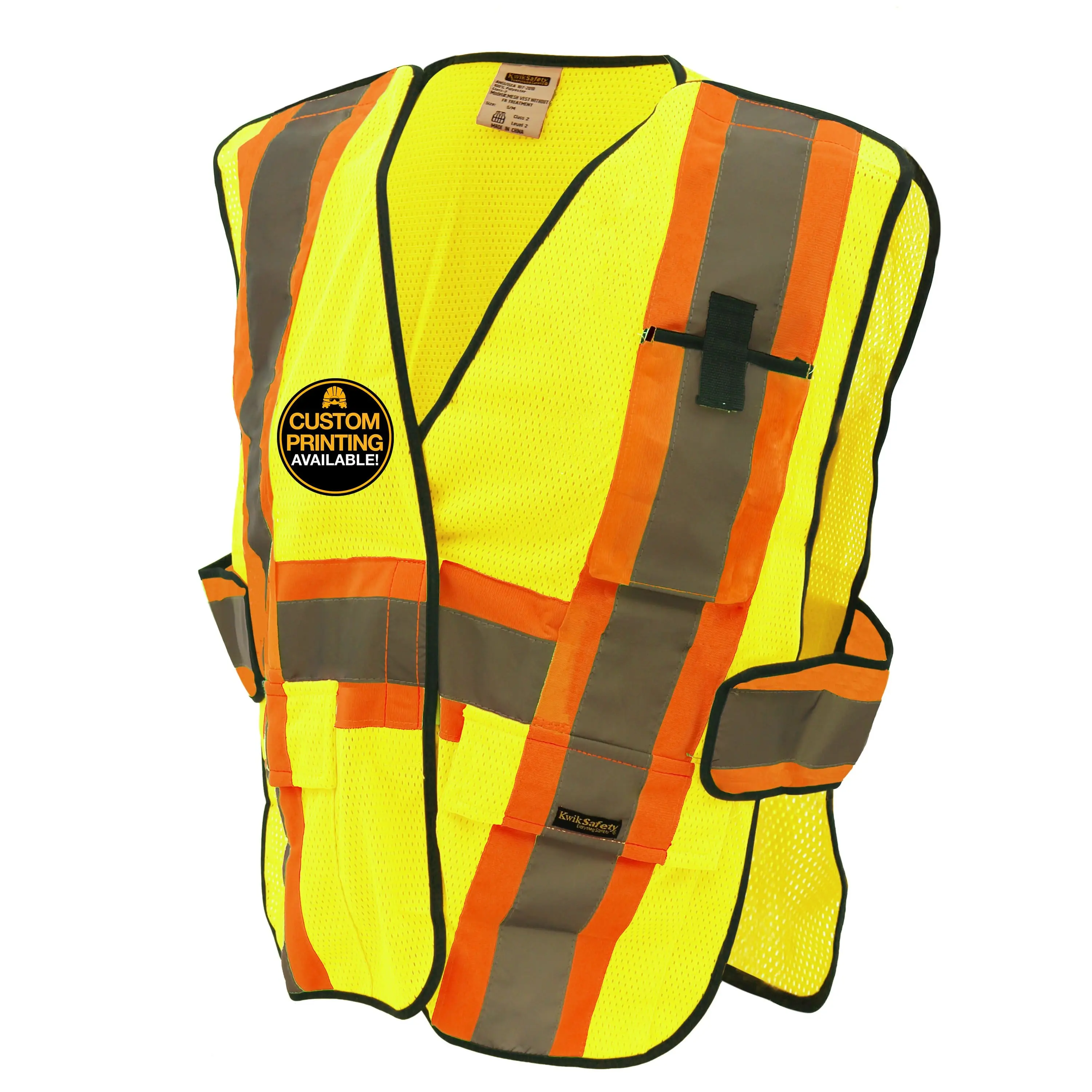KwikSafety FIRST RESPONDER Hi Vis Reflective Construction Gear ANSI Breakaway Class 2 Safety Vest - Model No.: KS3315