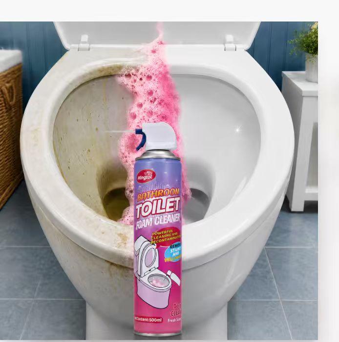 Mingtol Toilet Cleaning Foam Cleaner – Expands to Clean Hard‑to‑Reach Areas, Powerful Stain & Yellowing Remover, Lifts Odors with Fresh White Peach Scent, 500ml Bathroom Household Cleaning Supplies
