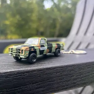 1985 Chevy K10 military Police truck keychain