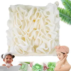 2-in-1 Bar Soap Pocket Bath Ball - Exfoliating Mesh Loofah Sponge for Body Shower, Rich Lather, Drawstring Design for Soap Saving, Beauty & Personal Care Bathing Accessories for Normal Cleaning