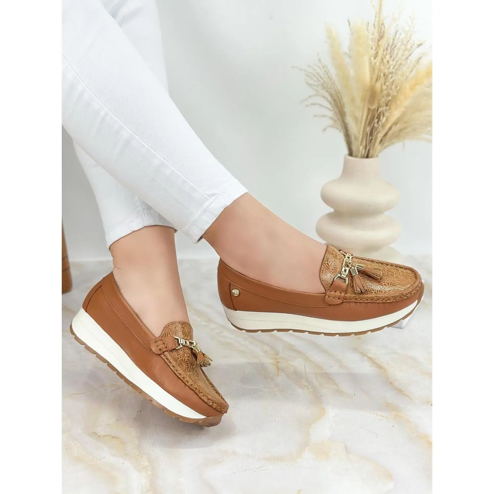 Dewoman Footwear Comfort Tassel Platform Loafers