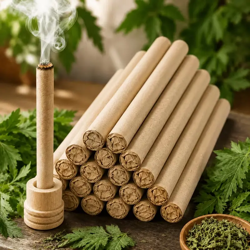 Natural Mugwort Sticks - 10/20/30pcs Dried Wormwood Incense,Mugwort Bug Repel, Plant-Based Herbal Scent Home Fragrance for Camping, Everyday Relaxation Use