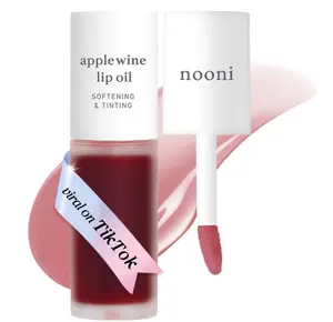 NOONI Korean Lip Oil - Applewine | Long-Lasting, Moisturizing, Plumping, Revitalizing for Dry Lips, Waterproof, No Peel Off, Hydrating Lip Stain, Stocking Stuffers, Gifts For Women, 0.12 FL Oz