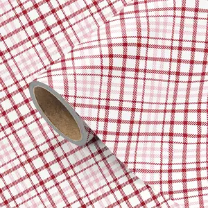 Plaid Gift Wrap Paper Roll, Classic Plaid Print, Ideal for Birthday, Holiday, Bridal Shower, DIY Craft Decoration, 43.2cm X 300cm