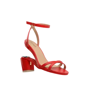 The Brynn - Cherry Red Leather 3" Block