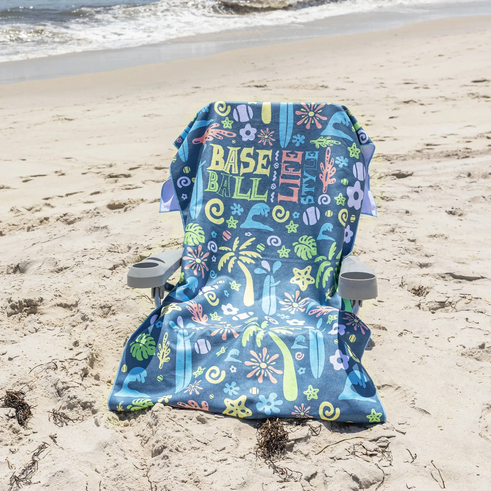 Colorful Graphic Beach Towel Collection, Basketball Lifestyle 101 Summer Towel, Soft Lightweight Towel for Beach Pool Travel Camping