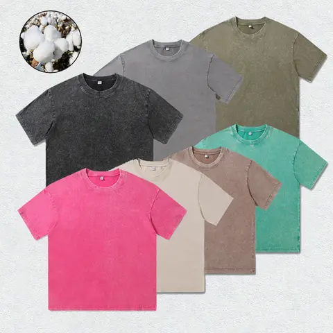 Men's Washed Vintage Look Soft 100% Cotton Short Sleeve T-Shirt - Unisex Oversized Crew Neck, Casual, Relaxed Fit, Breathable, Minimalist Design Menswear Top