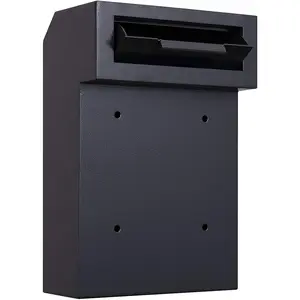 Protex Safe WSS-159-Black Through-The Door Drop Box Security Safe Locker, Black, Steel, Drop Door