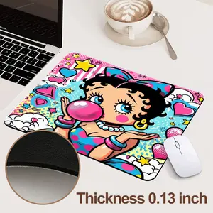 2pc Betty Boop Mouse Pad, Vintage Cartoon Desk Mat, Retro Gaming Mousepad, Cute Flapper Girl Aesthetic Office Decor, Custom Personalized Gift for Women, Collector Desk Accessories, Coworker Birthday Gift