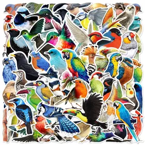 Mixed Color Bird Pattern Sticker, Self Adhesive Decorative Stickers, DIY Decals for Water Bottle, Laptop, Phone Case, Scrapbooking, Journal Making