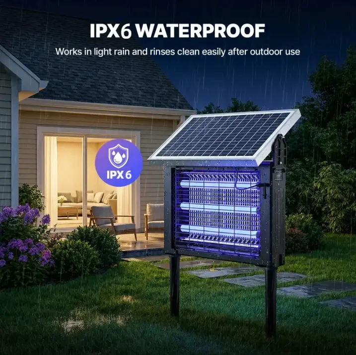 High-Power Waterproof Electronic Mosquito Zapper - Dual Solar & USB Rechargeable Cordless Insect Killer for Patio, Garden (Tools & Hardware Power Tool Accessory)
