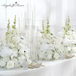 A9020 2pcs White Floral Arrangement Table Centerpieces Wedding Reception Aisle Decor