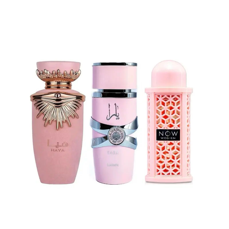 Lattafa Haya + Yara + Now Women 100ml (3.4oz) - Fragrance Collection Pack - Women's Fragrance Bundle