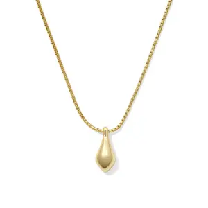 Kendra Scott Quincy Pendant Necklace - Gold: 14K Gold Over Brass, Spring Ring Clasp, 19" Length, Single Piece