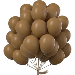 Brown Balloons 50 pcs 12 Inch Coffee Brown Boho Neutral Balloons for Wedding Shower Gender Reveal Safari Jungle Graduation Birthday Party Decorations Brown-F09