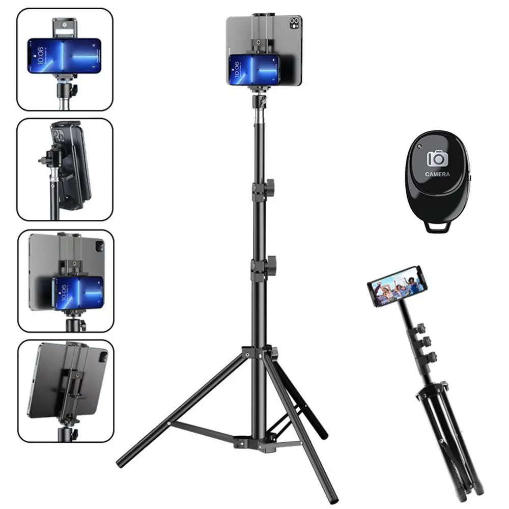 47inch Heavy Duty Universal Floor Tablet Phone Tripod Stand with Remote 47" Adjust Height for iPad iphone Samsung