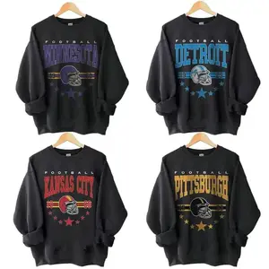 Vintage 90s All Team Football Sweatshirt - Black, Retro 1960s Cowboy Game Day Crewneck, Unisex Pullover for Men and Women, Soft Cotton Blend Fan Gift, Classic Sportswear for Football Lovers