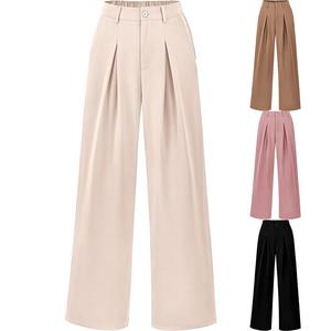 MNLYBABY Women's Wide Leg Suit Pants Women's Commuter Business Suit Pants Women's Comfortable Straight Leg Pants Womenswear Style Bottom teacher outfits