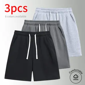 3-Pack ， men’s shorts: elastic waistband drawstring 5‑inch casual shorts; minimalist solid‑color running shorts that are easy to match; suitable for summer daily commuting, work, outdoor sports, and indoor workouts.