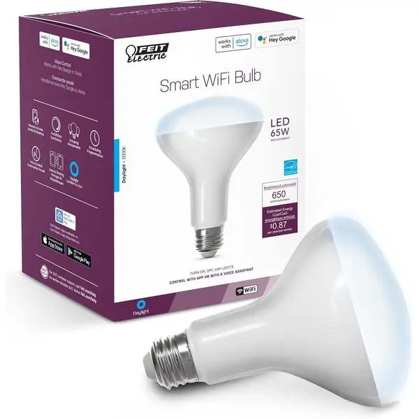 Feit Electric BR30 Smart Flood Light Bulb - Daylight, 65W Eq - 1 Pack