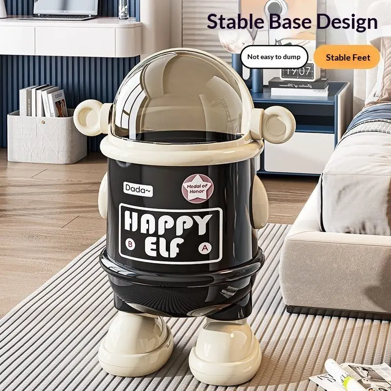 1PC Creative Cartoon, Cute Trash Can, Household Flip-Top Trash Can Large Capacity Dustproof with Lid for Kitchen Living Room Bedroom Easy to Open and Clean Odor-Locking Space-Saving Ideal for Home Office Dorm Daily Use, Trashcan With Lid