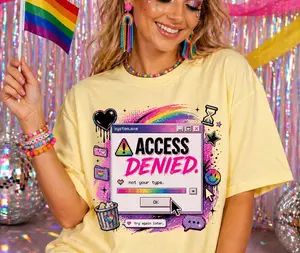 Access Denied Shirt, Y2K Graphic Tee, Retro Computer Aesthetic Shirt, Sassy Quote Tee, 2000s Internet Style Top, Trendy Statement Tee