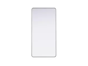 Elegant Decor MR8A3060SIL 30 x 60 in. Contour Metal Rectangle Mirror, Silver