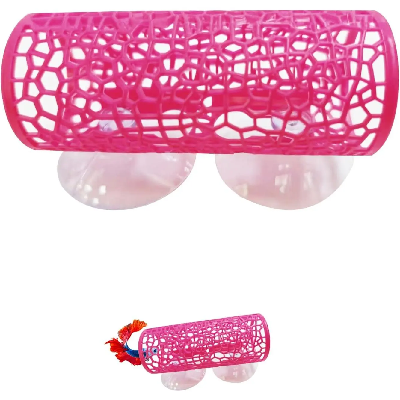 Betta Tunnel Hideout  Floating Fish Cave with Suction Cups Betta House for Play Rest and Breeding Aquarium Decor Small Fish  Safe  Betta Toys and  Shelter