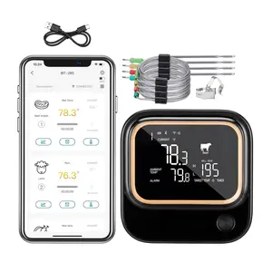 5GHz WiFi &  5.1 Meat Thermometer,  WiFi Grill Meat Thermometer for Grilling  BBQ Cooking with 4 Probes, IBT-26S  APP Control,  Timer, Backlit LCD, Rechargeable