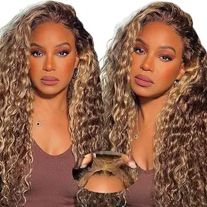 Beluck Hair Water Wave 4/27 Highlight Wear Go Glueless Wig Pre-cut Lace Wig 6x9 HD Lace Wig Preplucked with Natural Hairline