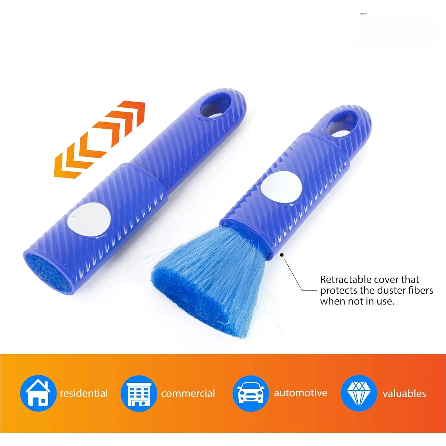 Compact Static Duster - 6.5" Inch Travel Duster with Carry Case - Electrostatic Duster attracts dust like a magnet!