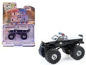 1990 GMC S-15 Monster Truck "Texas Department of Public Safety" Black and White 1/64 Scale Diecast Model Cars by Greenlight