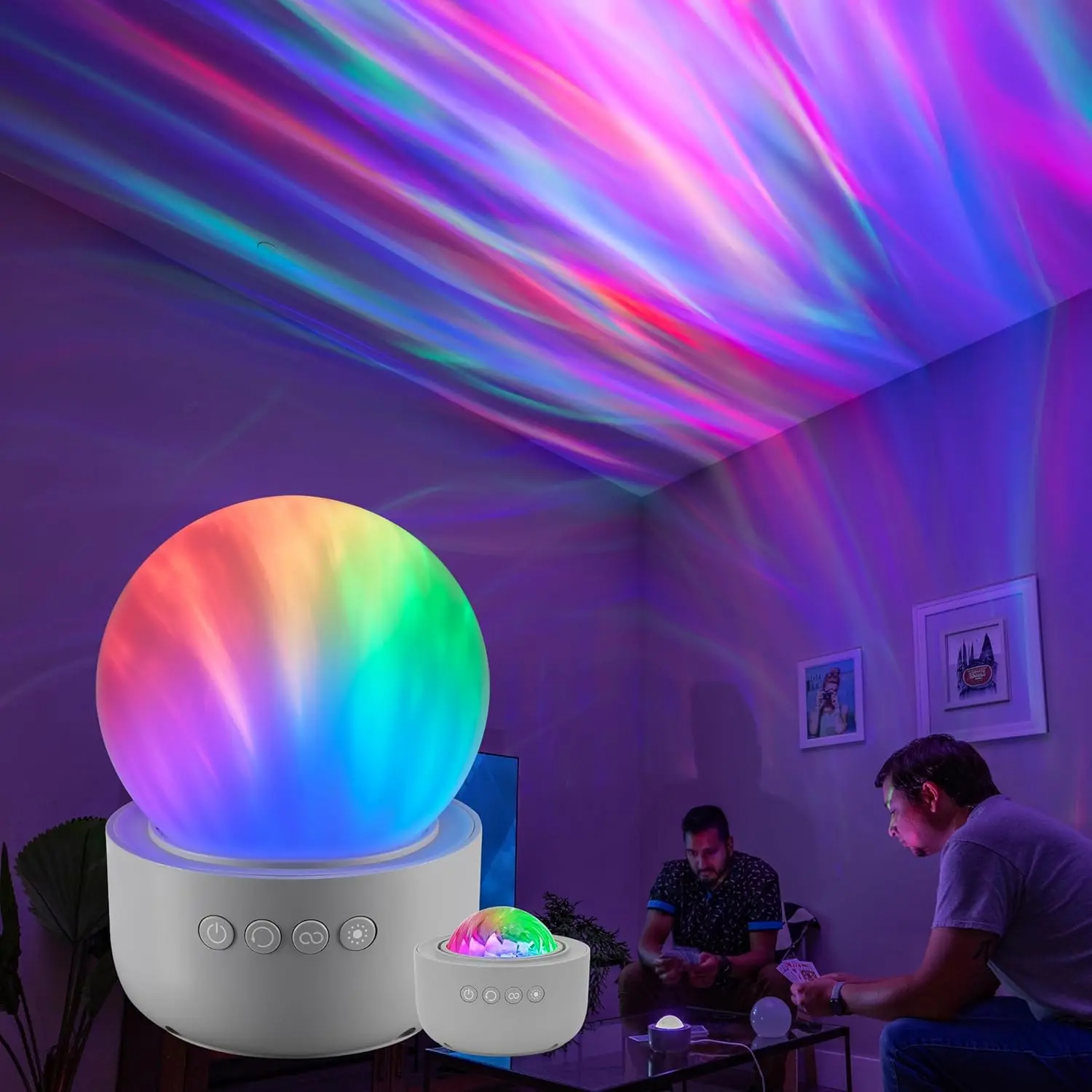 Aurora Crystal-Ball Galaxy Projector – Space, Nebula & Star Night Light with Northern Lights Effect – Tabletop Light for Bedroom, Playroom, Game Room & Parties (76044)