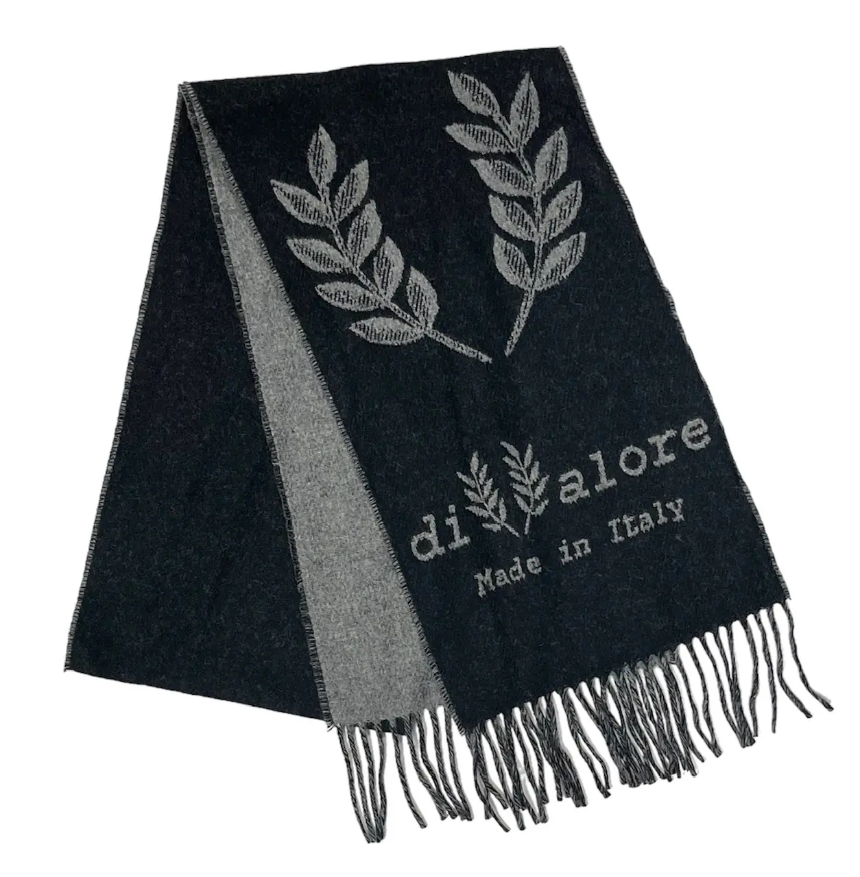 diValore Wool Fall/Winter Fashion Logo Scarf - Made in Italy