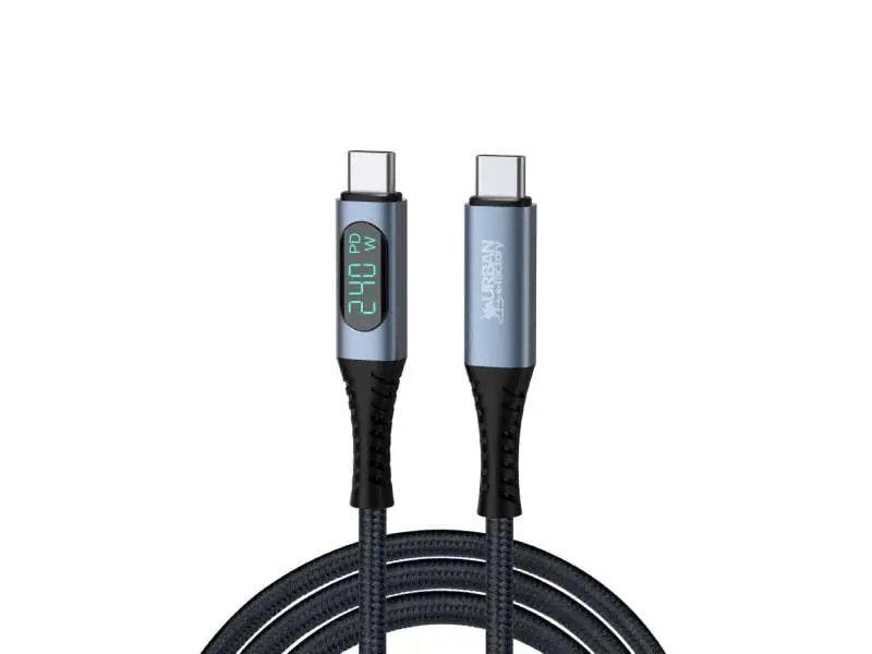 URBAN FACTORY USB-C TO USB-C E-MARK 240W - 20GB - 8K 60 HZ - LENGTH 1.5 M / 4.92