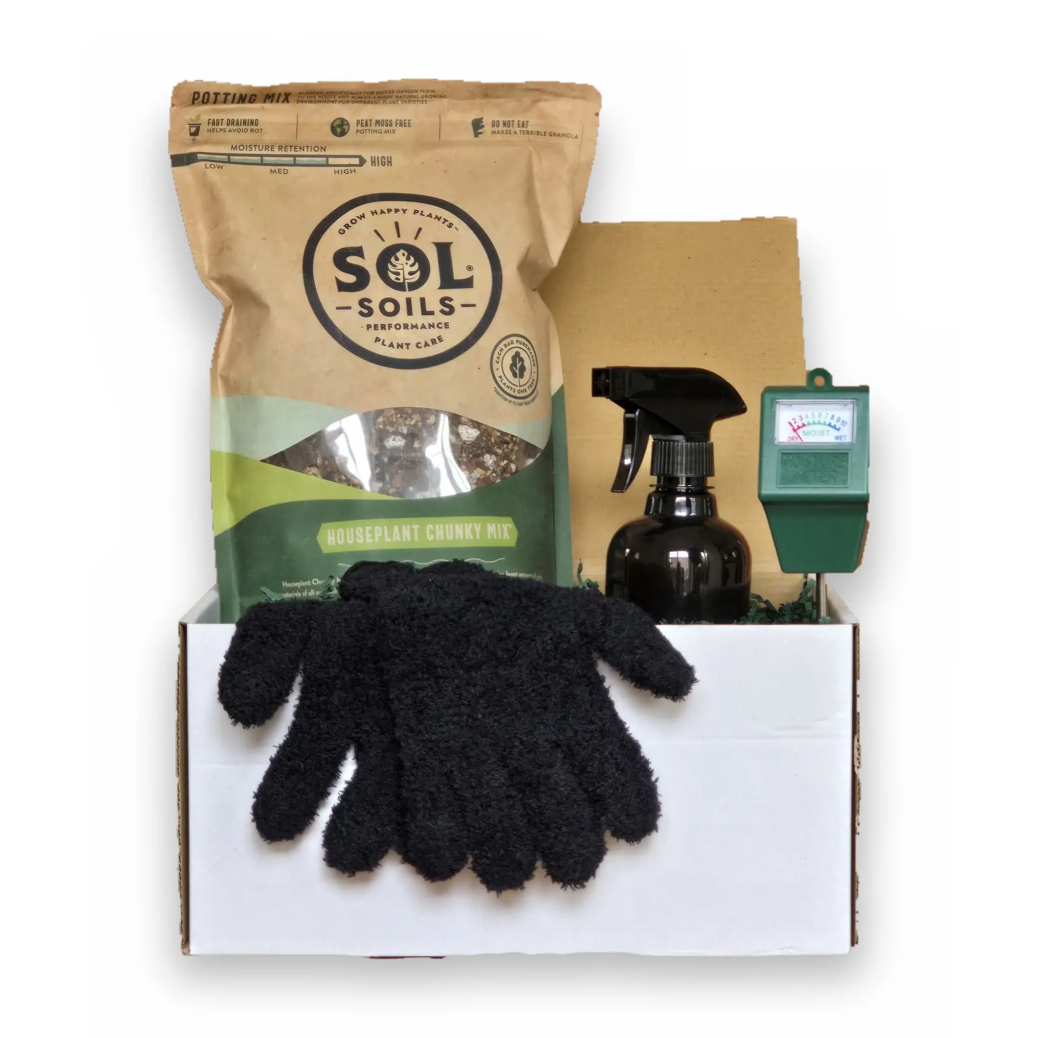 Indoor Houseplant Care Starter Kit - Soil, Plant Mister, Moisture Meter, Gardening Gloves, Fly Traps, Pruning Shears for Home Plant Maintenance