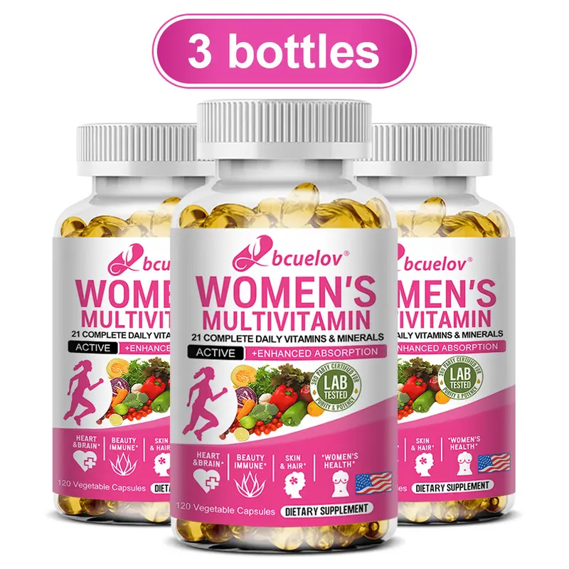 3-Bottle Pack: Women's Multivitamin Health Supplement,Boost energy and immunity.