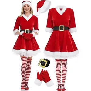 Christmas Adult Women's Clothing Dress Christmas Dress Holiday Dress Santa Claus Foreign Trade Performance Costume New Party Dress