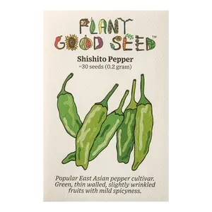 Shishito Pepper Seeds for Planting: Asian Snacking Heirloom for Frying, Medium Spiciness, Organic - 30 Seed Packet / Bulk Pack