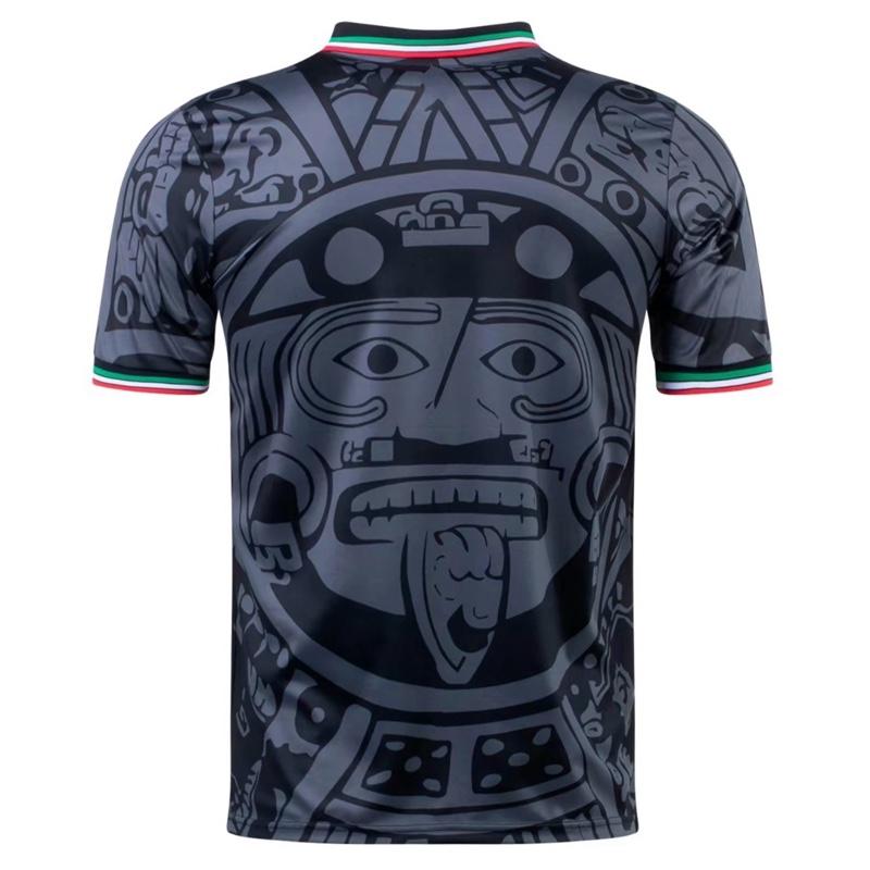 1998 World Cup Mexico National Team Jersey , Black White Green Red, Short Sleeve Soccer Jersey