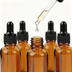 12/25pcs 30ML Amber Glass Dropper Bottles, Glass Eye Dropper for Essential Oils & Liquids, Leakproof Travel Bottles, Single Item Pack