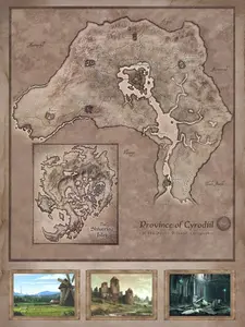 Oblivion, Cyrodiil Province Map - High Quality Print Game Poster, Wall Art Wall Print, Home Decor, No Frame Available Decoration Photo