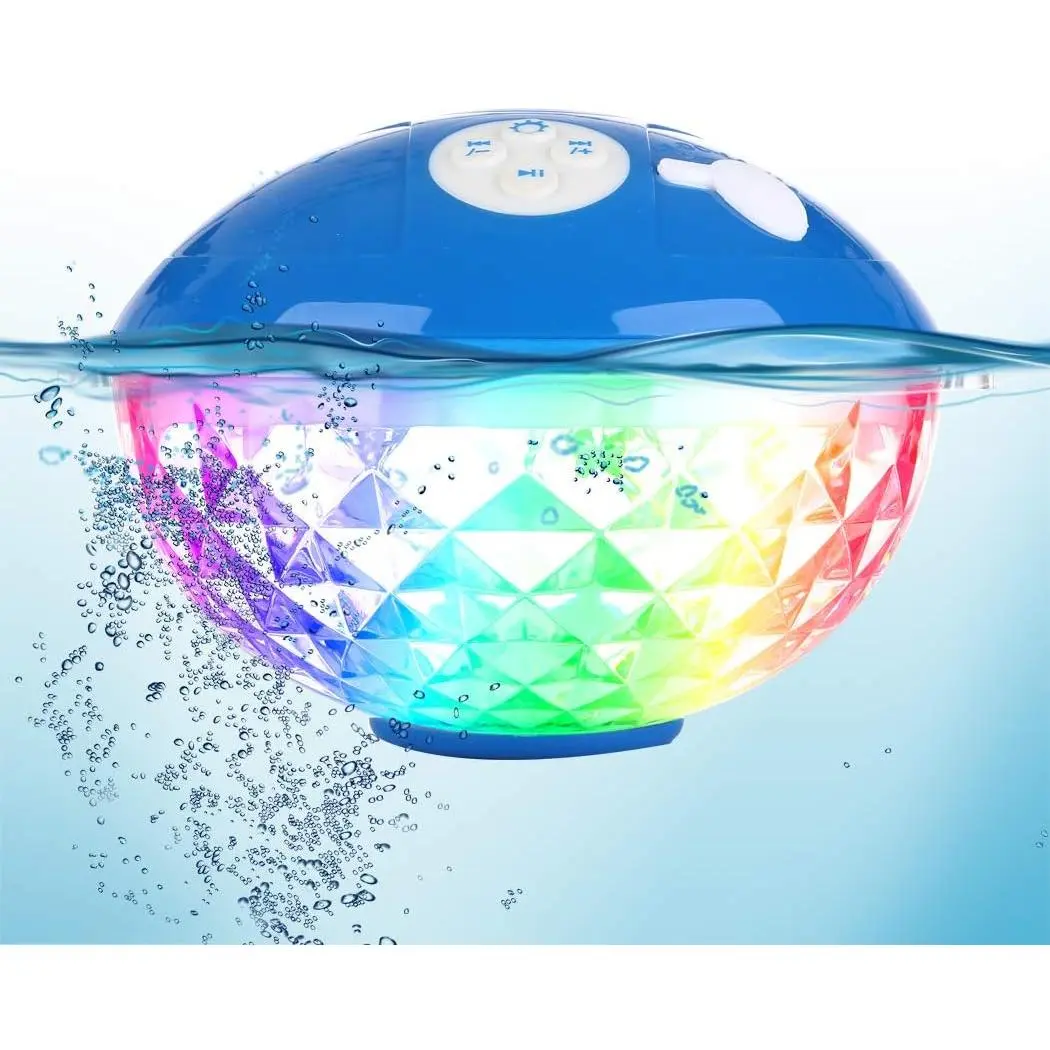 Mic Pool Bluetooth Pool Speaker with Colorful Light, Portable Floating Pool ...
