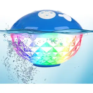 Bluetooth Pool Speaker with Colorful Light, Portable Floating Pool Speaker IP68 Waterproof,Built-in Mic, Floatable Crystal Clear Sound Wireless Bluetooth Hot Tub Speakers for Pools Spa Outdoor