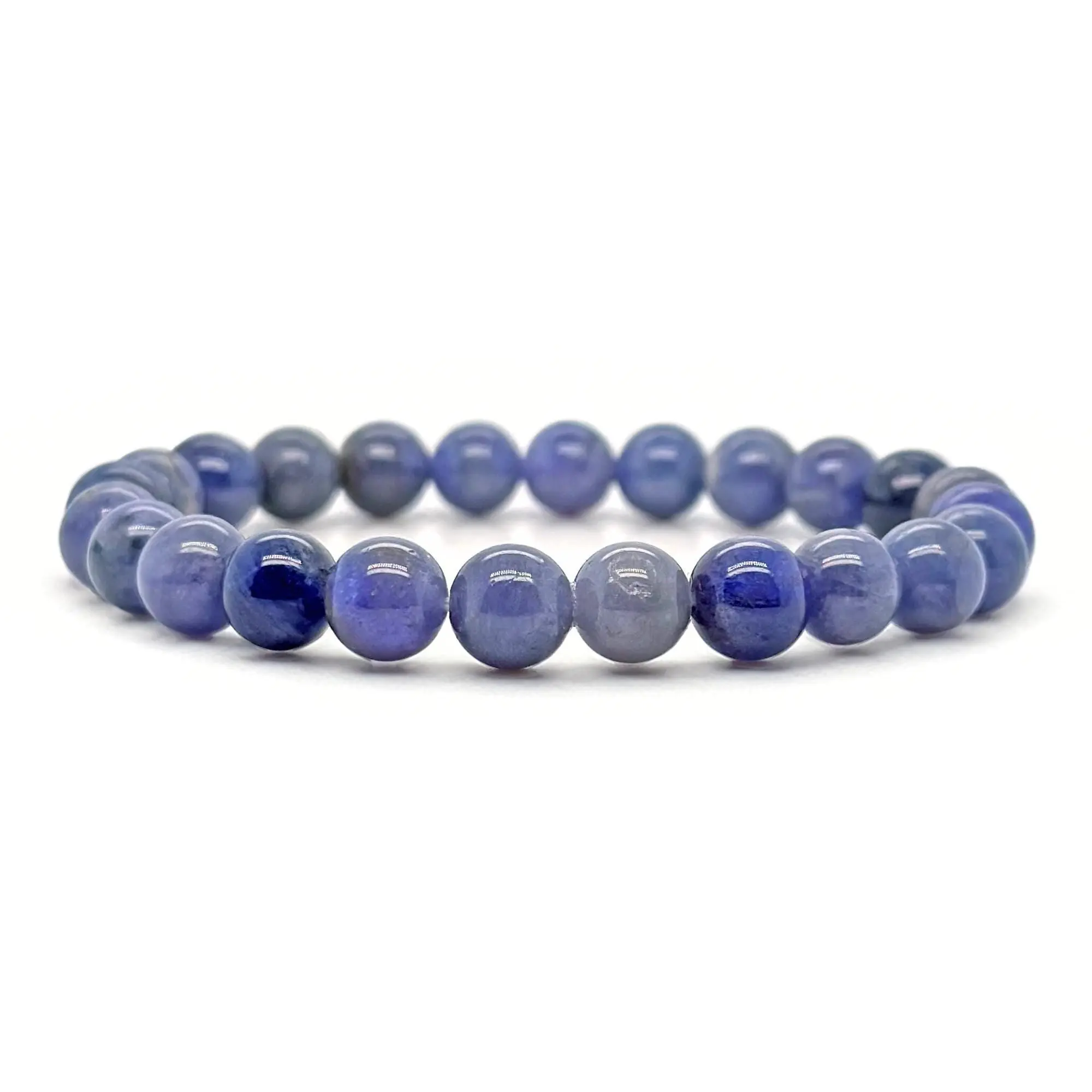Tanzanite Elastic Bracelet - Gemstone 6mm and 8mm Beads